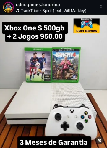 Xbox One S 500gb + 2 Jogos 950.00 - Não Aceito Oferta