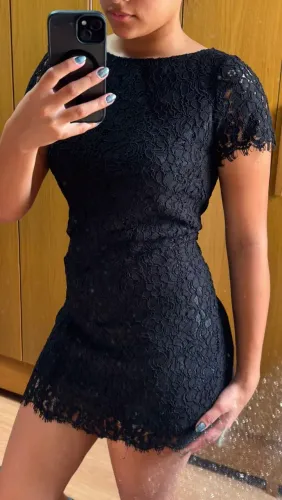 Vestido Zara Woman renda preta P