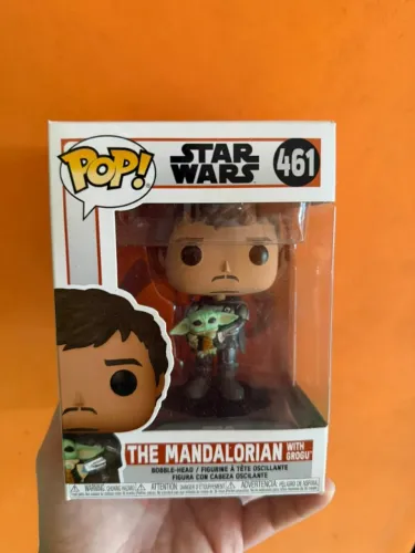 Boneco Funko Pop Star Wars Mandalorian Com Baby Yoda 461