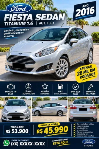 Ford Fiesta Tit./tit.plus 1.6 16V Flex Aut. 2016