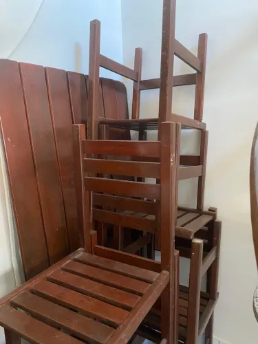 JOGO DE MESA DE MADEIRA
