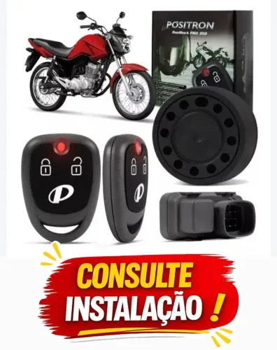 Alarme Para Motos Pósitron Duoblock Pro 350 G8 Sensor de Presença Instalado na Canal Som
