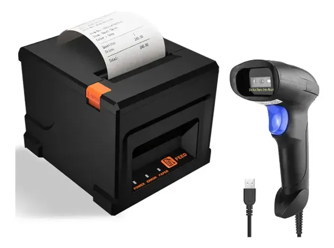 Impressora térmica não fiscal 80mm Usb + Leitor Código Barras Cor Preto 24v E 5v