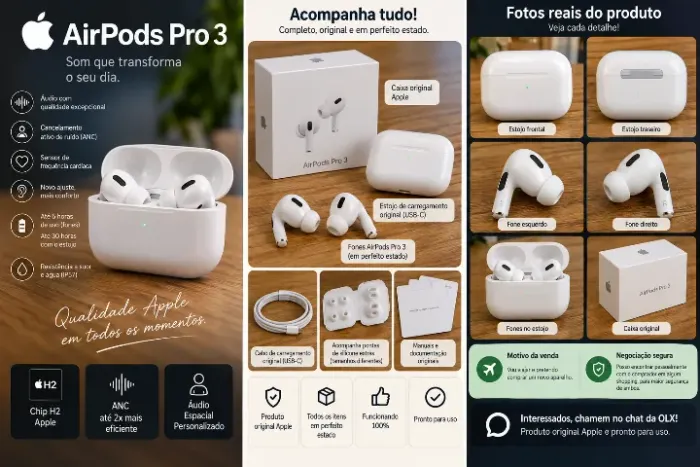Apple AirPods Pro 3 Original com Garantia até novembro de 2026