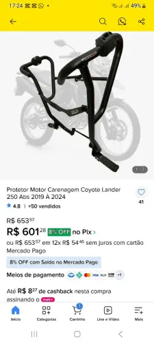 Protetor carenagem coyote/lander 250 2024