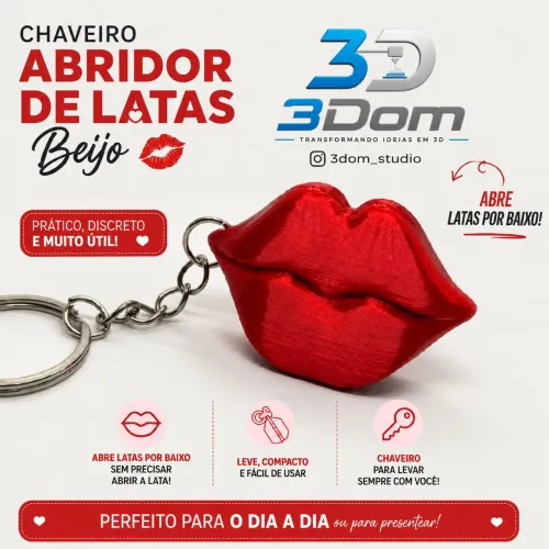 Chaveiro Lábios 3D