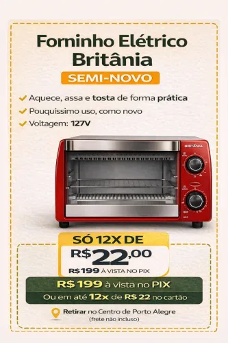 FORNINHO ELÉTRICO VERMELHO 10L