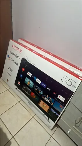 Smart TV AIWA 55? Android 4K Borda Ultrafina Dolby Vision&Atmos AWS-TV-55-BL-01-A
