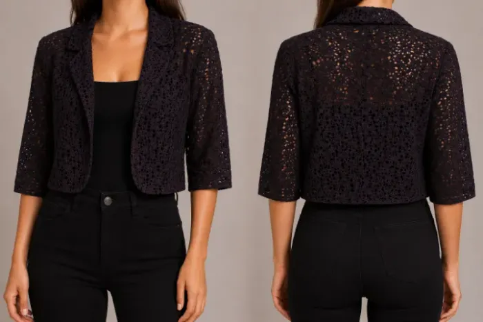 Bolero de renda preto