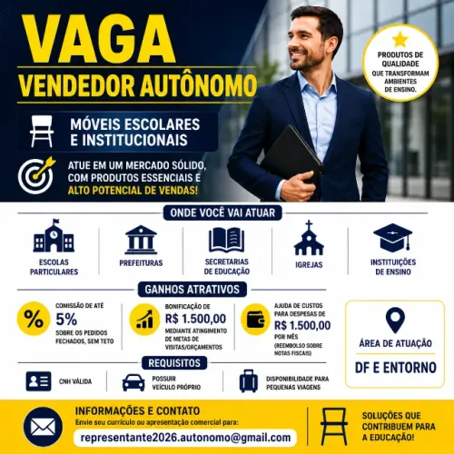 Vendedor Autônomo no DF e entorno (com carro próprio)