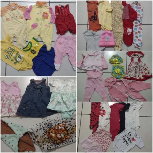 Lote de bebê menina de 0 a 18 meses - 36 peças