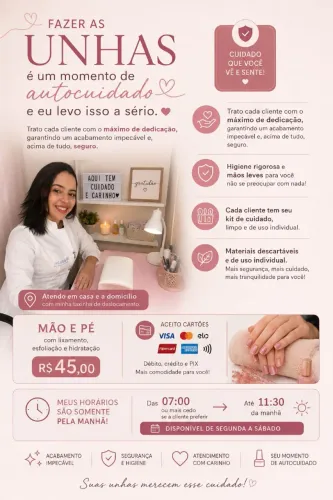 Pedicure e manicure a domicílio 