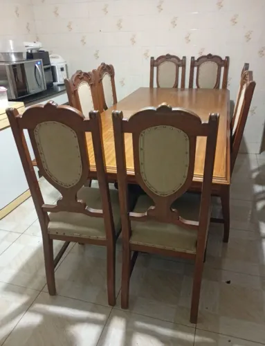 Mesa madeira maciça 8 cadeiras 2,20m x 1m