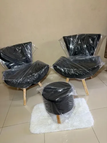 Kit 2 Poltronas Decorativas + Puff Luxo | Promoção