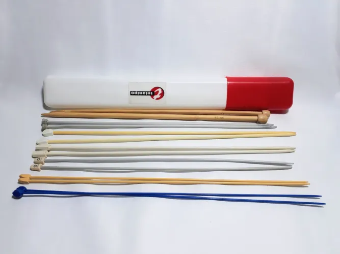 Kit com 07 pares de agulhas de tricô 