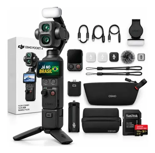 DJI POCKET 4P COMBO CREATOR COMBO + CARTÃO 128GB SANDISK