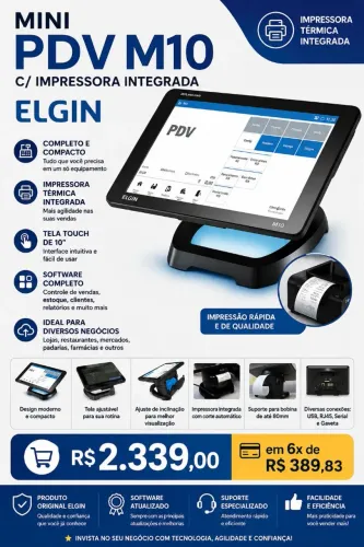 PDV Completo | Impressora Térmica | Leitor | Etiquetadora | Sistema Comercial