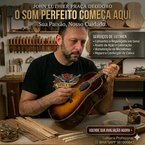 Violões guitarras baixos cavaquinhos e outros- John Luthier conserta tudo