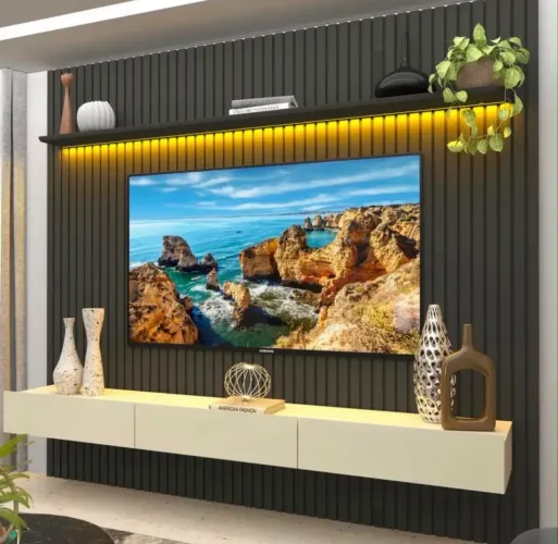 Painel mdf com led novo 1500$