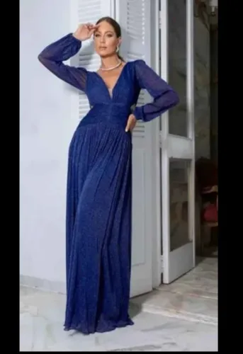 Vestido azul royal longo M (Planaltina Df Jardim Roriz)