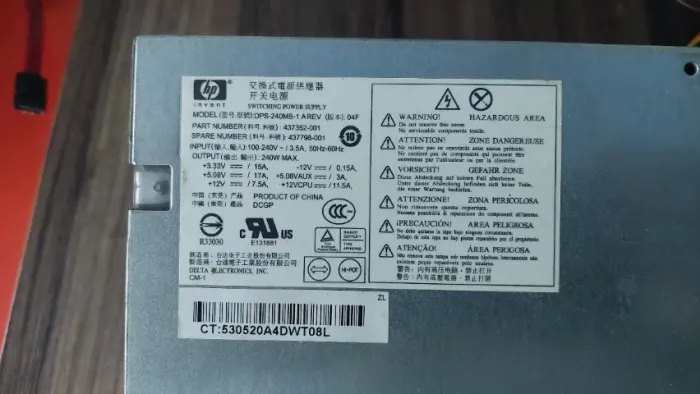 FONTE DE ENERGIA HP ORIGINAL - 240W | DPS-240MB-1