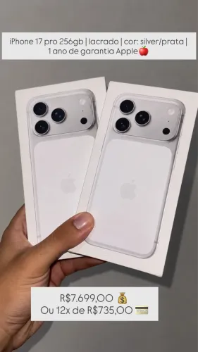 Iphone 17 pro LACRADO 256gb | cor: silver |