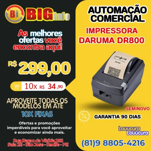 Impressora Computador Daruma DR-800 USB