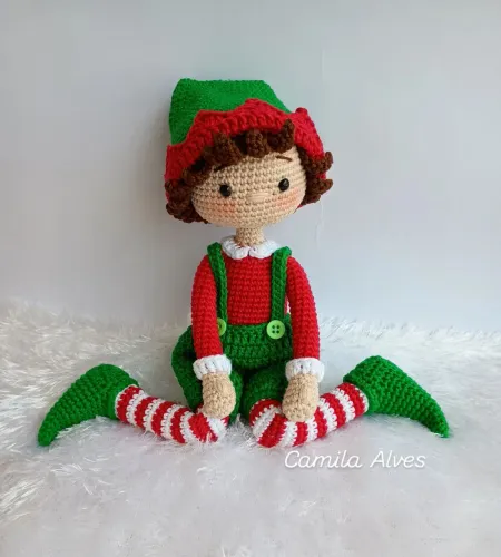 Boneco amigurumi de Natal