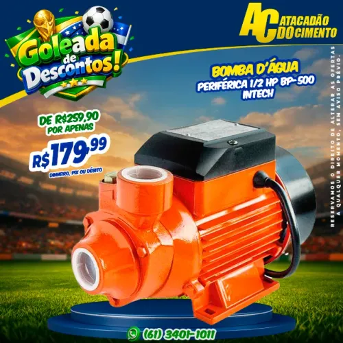 Bomba D'água Periférica 1/2 HP BP-500 Intech