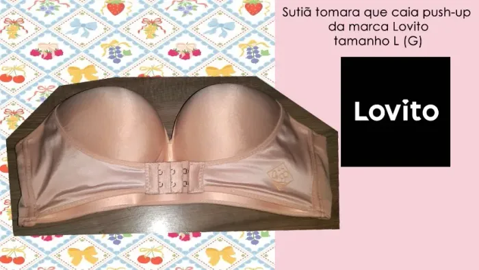 Sutiã tomara que caia push-up da marca Lovito tamanho L (G)
