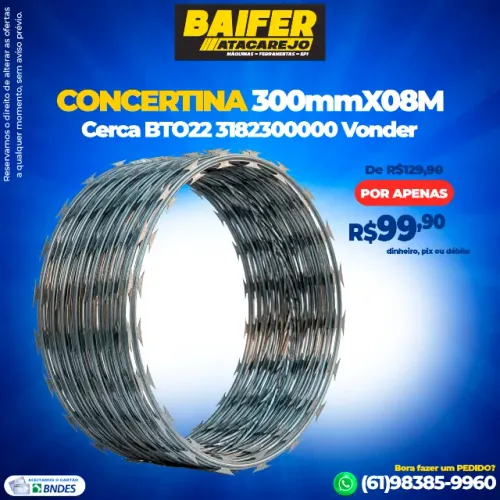 Concertina Para Cerca BTO22 300mmX08M Vonder
