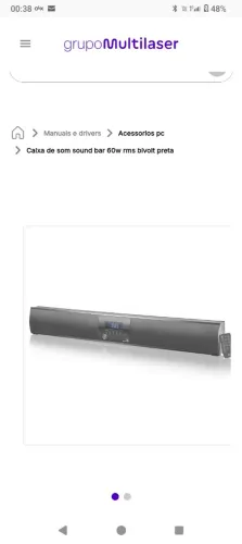 Sounbar Multilaser sp 124 em ótimo estado funcionando com controle