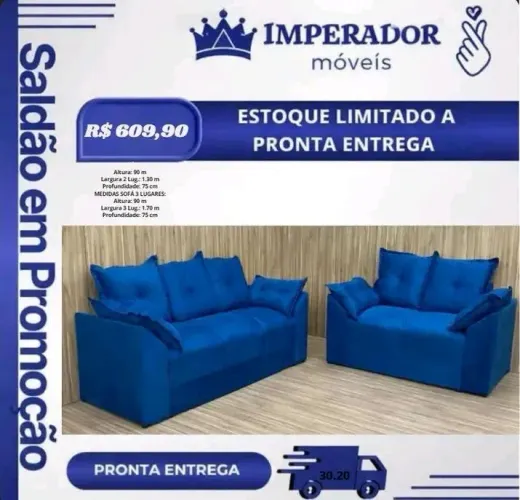 Jogo de sofá de 3 e 2 lugares