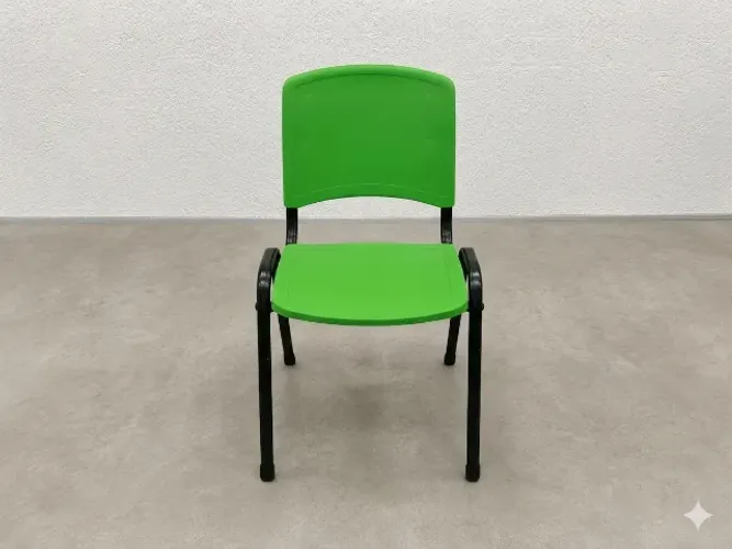 Cadeira Empilhável Para Escritório Cozinha Verde Ergonômica