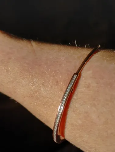Lindo Bracelete na cor Rosê em Prata 925 e Zircônias - 19cm