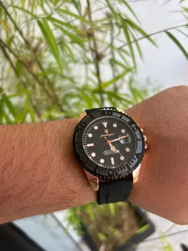 Relógio  Diver Yatch master Black gold Poedegar 