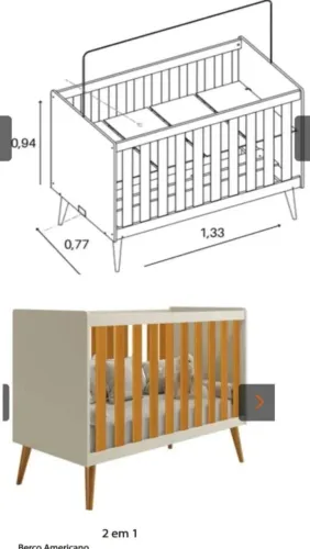 Berço que vira cama - 2 em 1