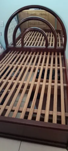 Cama de Casal Madeira Maciça com Cabeceira Espelhada e 4 Gavetas - 200x150