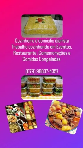 Trabalho como cozinheira a domicílio 