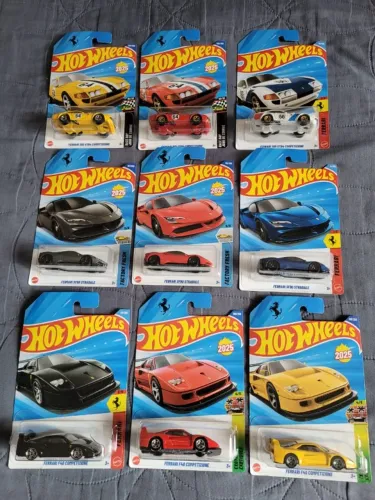Coleção 9 Ferrari Espetaculares Hot Wheels.