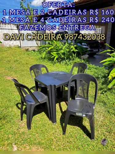 MESA MAIS CADEIRA DE PLASTICO PARA R RESTAURANTE 
