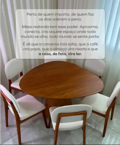 Mesa orgânica com 6 cadeiras, tampo 1.35cm laminado