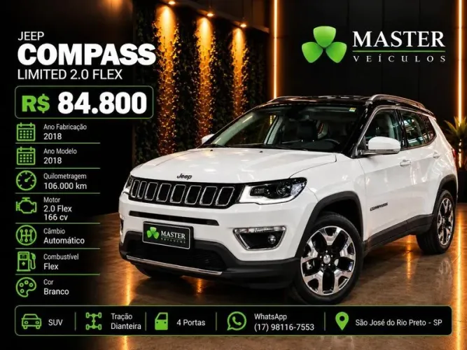 Jeep Compass Limited 2.0 4X2 Flex 16V Aut. 2018
