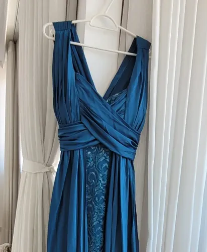 Vestido Festa Azul Turquesa