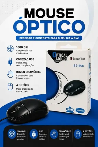 Mouse USB BansonTech BS-800 | Entrega Gratis em Toledo