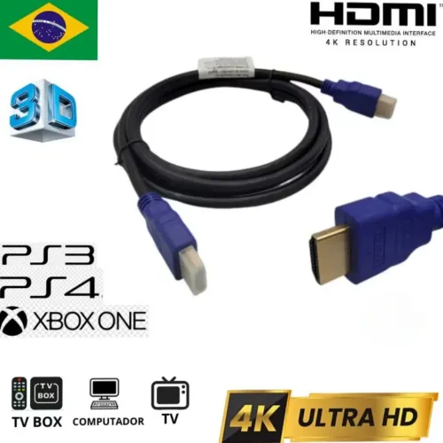 Cabo HDMI HDTV 3D Alta Velocidade (Novo) 2m