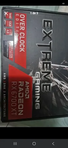 Placa de video AMD 6700XT 12 gb vram 3 fan