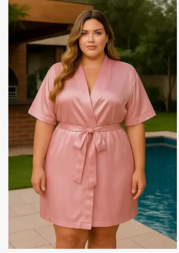 Robe cetim rosa 