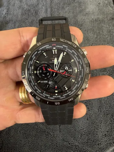 Relógio Masculino Casio Edifice Solar Rádio Controlled e vidro Safira