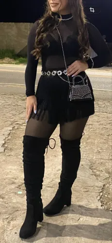 Saia franjinha preta
